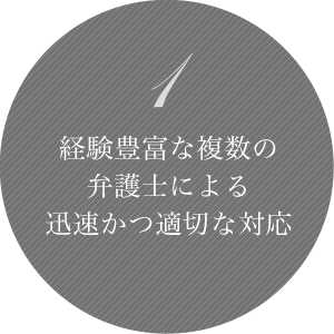 1 経験豊富な複数の弁護士による迅速かつ適切な対応