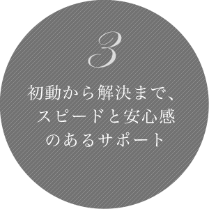 3 初動から解決まで、スピードと安心感のあるサポート