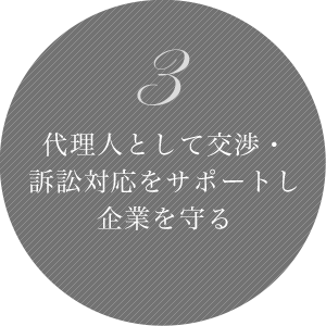 3 代理人として交渉・訴訟対応をサポートし企業を守る