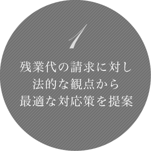 1 残業代の請求に対し法的な観点から最適な対応策を提案